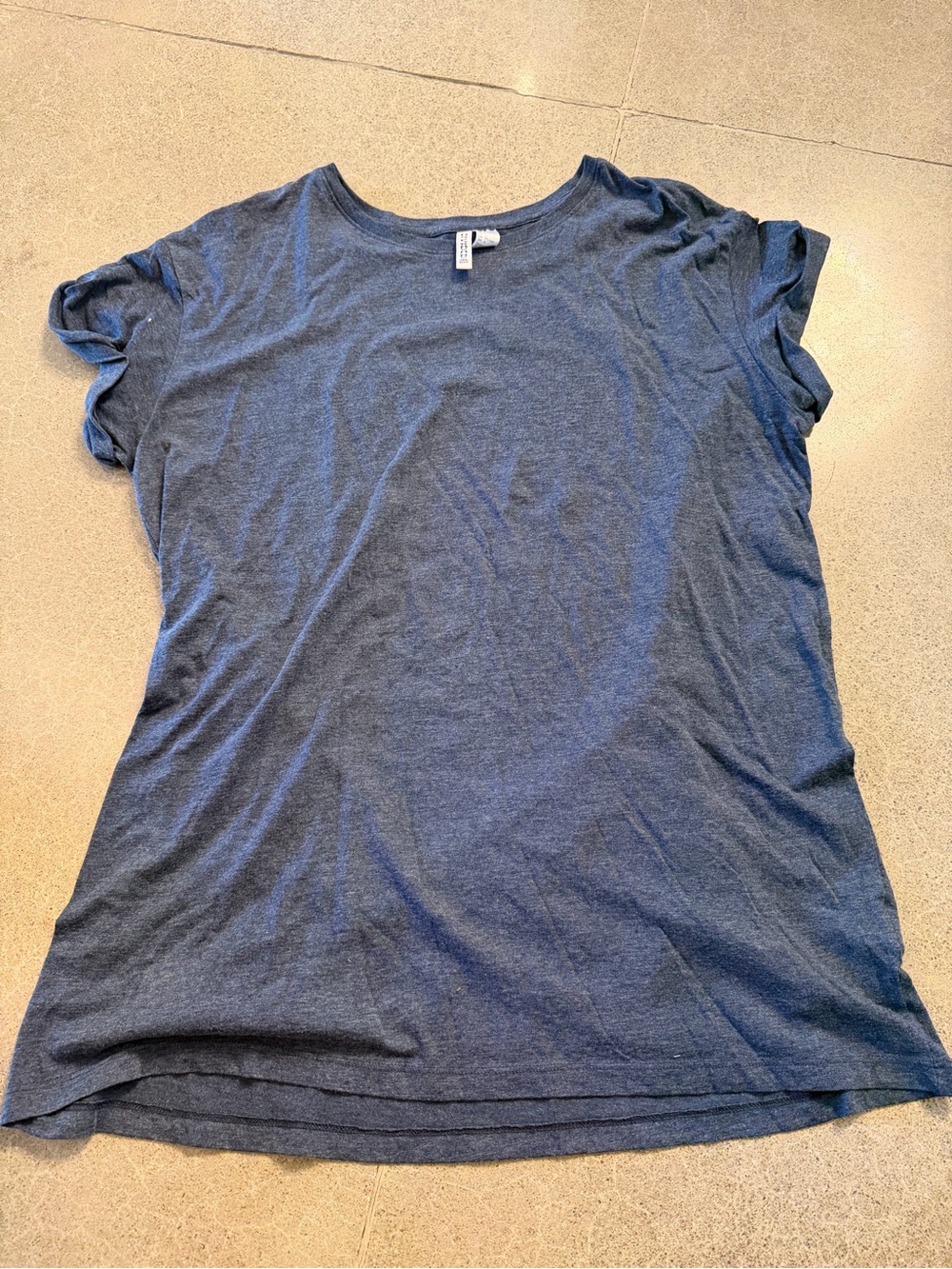 H&M Women's Short Sleeve Crew Tee in Heather Navy Blue